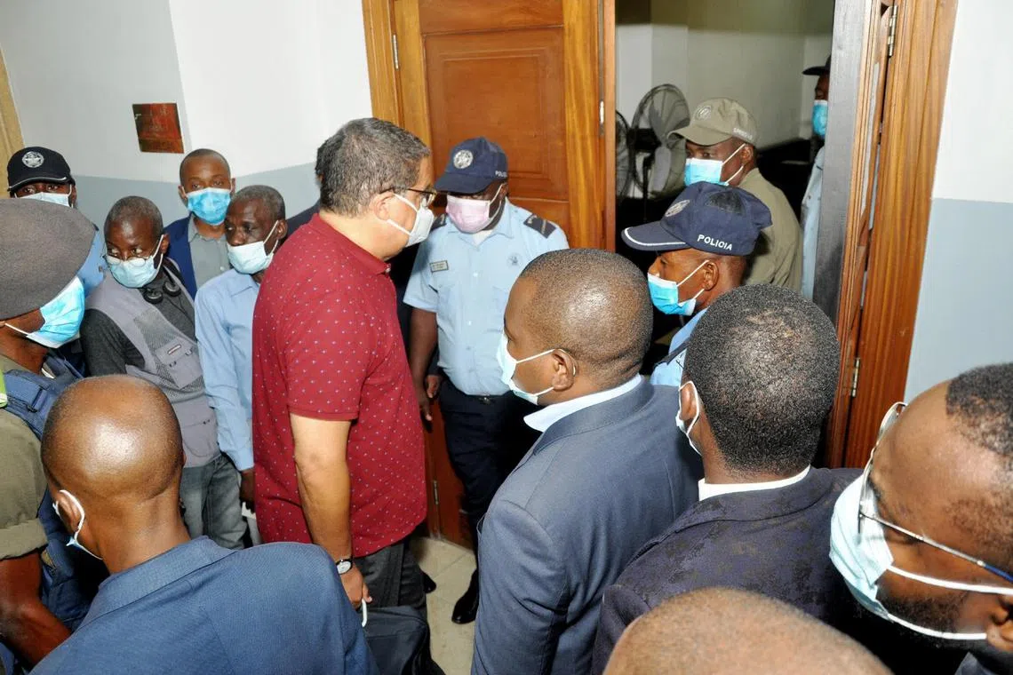 Carlos Manuel De Sao Vicente arriving at the Luanda District Court in Angola on Feb 11, 2022.