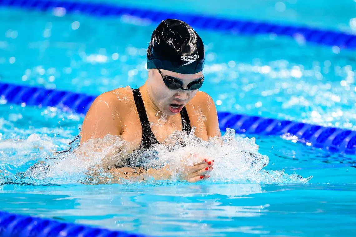 National swimmer Letitia Sim missed out on a spot in the women's 200m breaststroke semi-finals after placing 22nd in the heats.