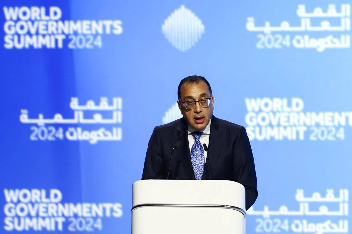 Egypt Prime Minister Mostafa Madbouly, speaks during the World Governments Summit, in Dubai, United Arab Emirates, February 12, 2024. REUTERS/Amr Alfiky/ File Photo