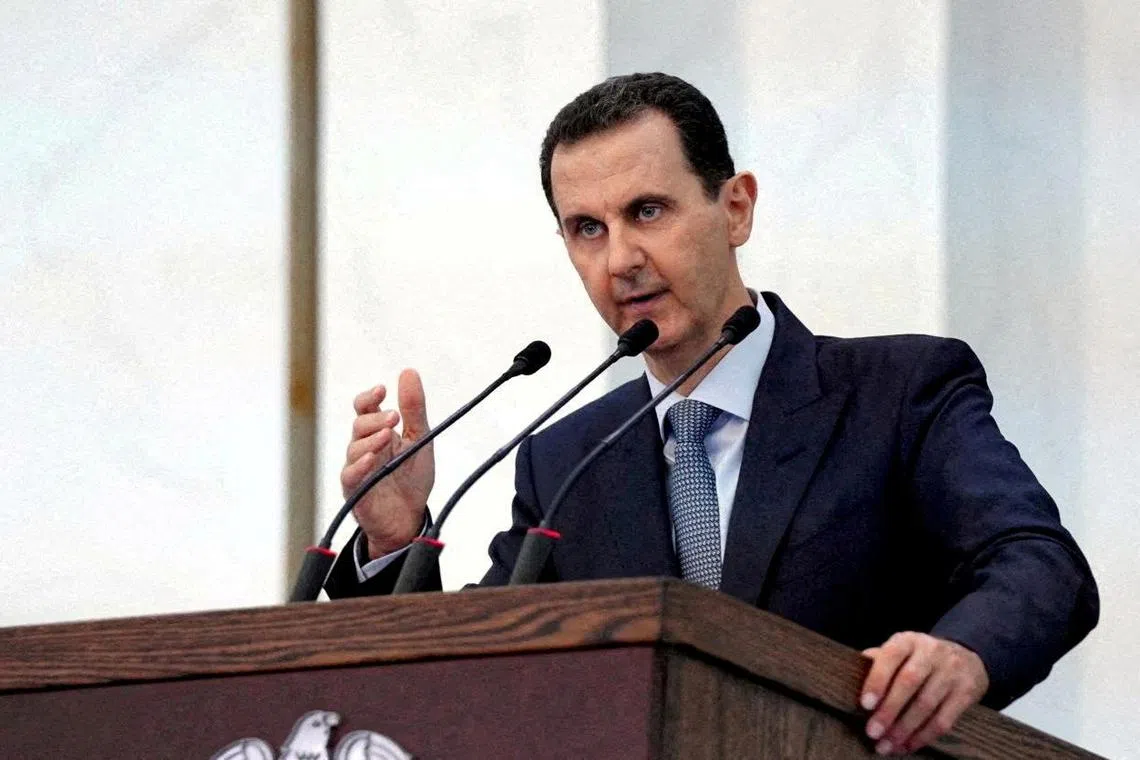 FILE PHOTO: Syrian President Bashar al-Assad addresses new members of parliament in Damascus, Syria, in this handout released by SANA on August 12, 2020. SANA/Handout via REUTERS/File Photo