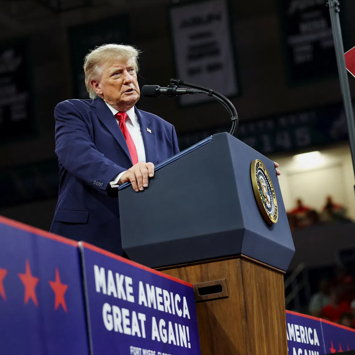 US President Donald Trump repeated more military action against Iran may lie ahead as he tries to address the causes of a spike in oil prices.
