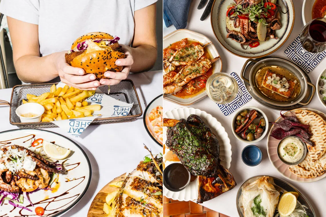 Classic burgers and seafood feast from Sydney Fish Market and Greek food at Jimmy’s Kitchen