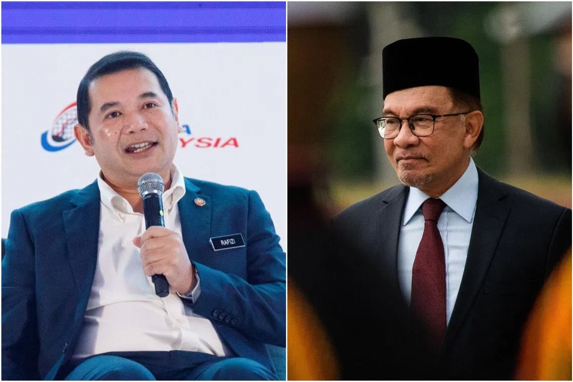 Economy Minister Rafizi Ramli (left) is also deputy president to Datuk Seri Anwar at Parti Keadilan Rakyat.