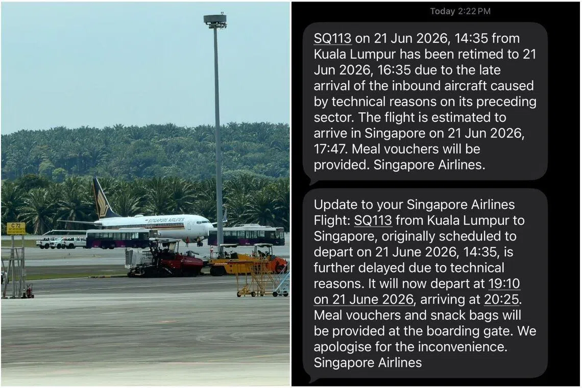Singapore-bound SIA flight delayed 6 hours in Kuala Lumpur due to deflated tyres
