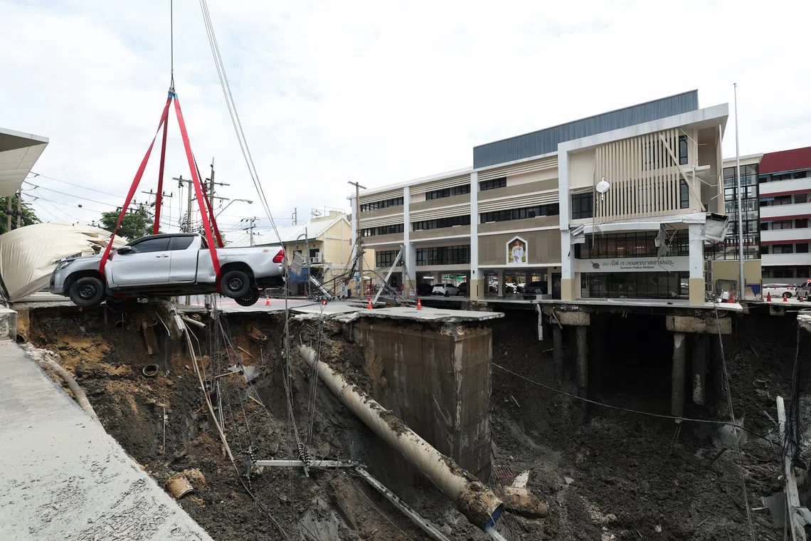 The sinkhole, measuring about 30m by 30m wide and 20m deep, appeared on Sept 23.