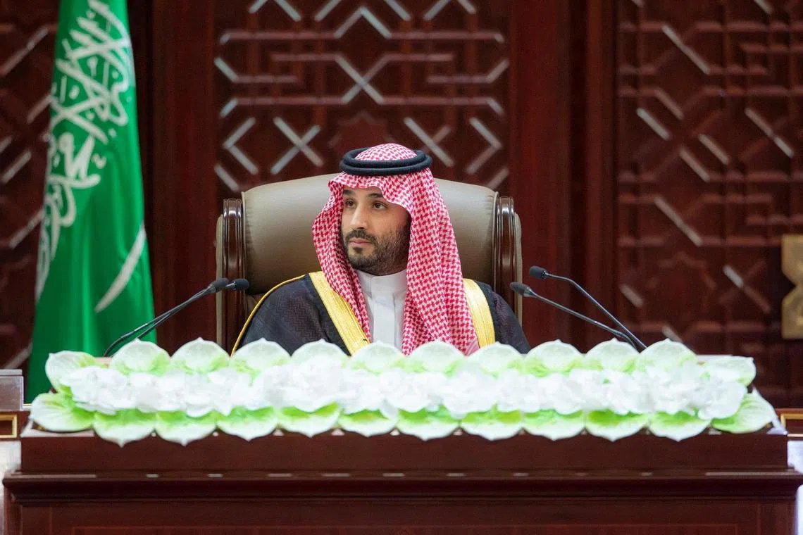 Saudi Crown Prince Mohammed Bin Salman, seen here in Riyadh on Sept 18, had told The Atlantic in 2022 that the kingdom had eliminated the death penalty with the exception of murder cases or when an individual posed a threat to many lives.