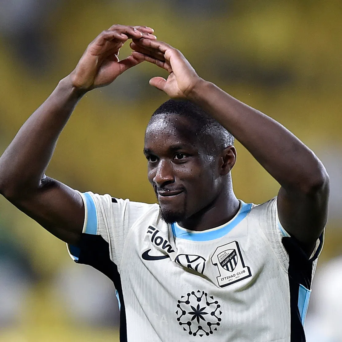 Soccer Football - King's Cup of Champions - Round of 16 - Al Nassr v Al Ittihad - Al Awwal Park, Riyadh, Saudi Arabia - October 28, 2025 Al Ittihad's Moussa Diaby celebrates after the match REUTERS/Stringer