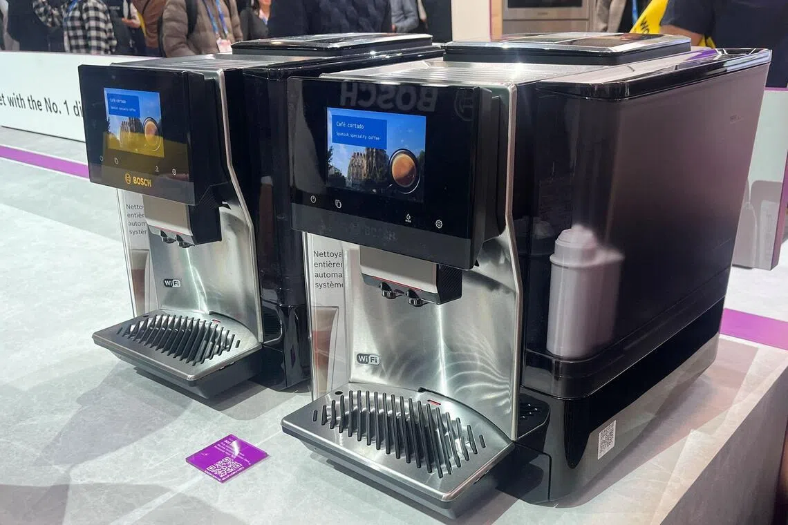 This photo taken on Jan 7 shows a Bosch 800 Series coffee machine displayed during the annual Consumer Electronics Show (CES) in Las Vegas, Nevada. 