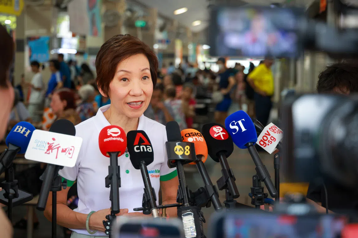 Minister for Sustainability and the Environment Grace Fu said on Oct 22 that those aged 60 and above can collect the set of two masks in this exercise.