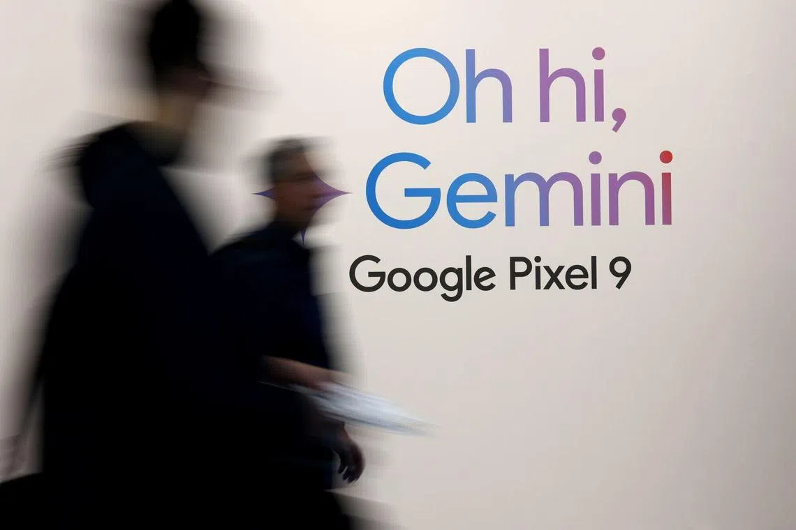 A sign advertising the Google Pixel 9's Gemini AI at the IFA Consumer Electronics and Home Appliances trade fair in Berlin, Germany, on Thursday, Sept. 5, 2024. Photographer: Liesa Johannssen/Bloomberg