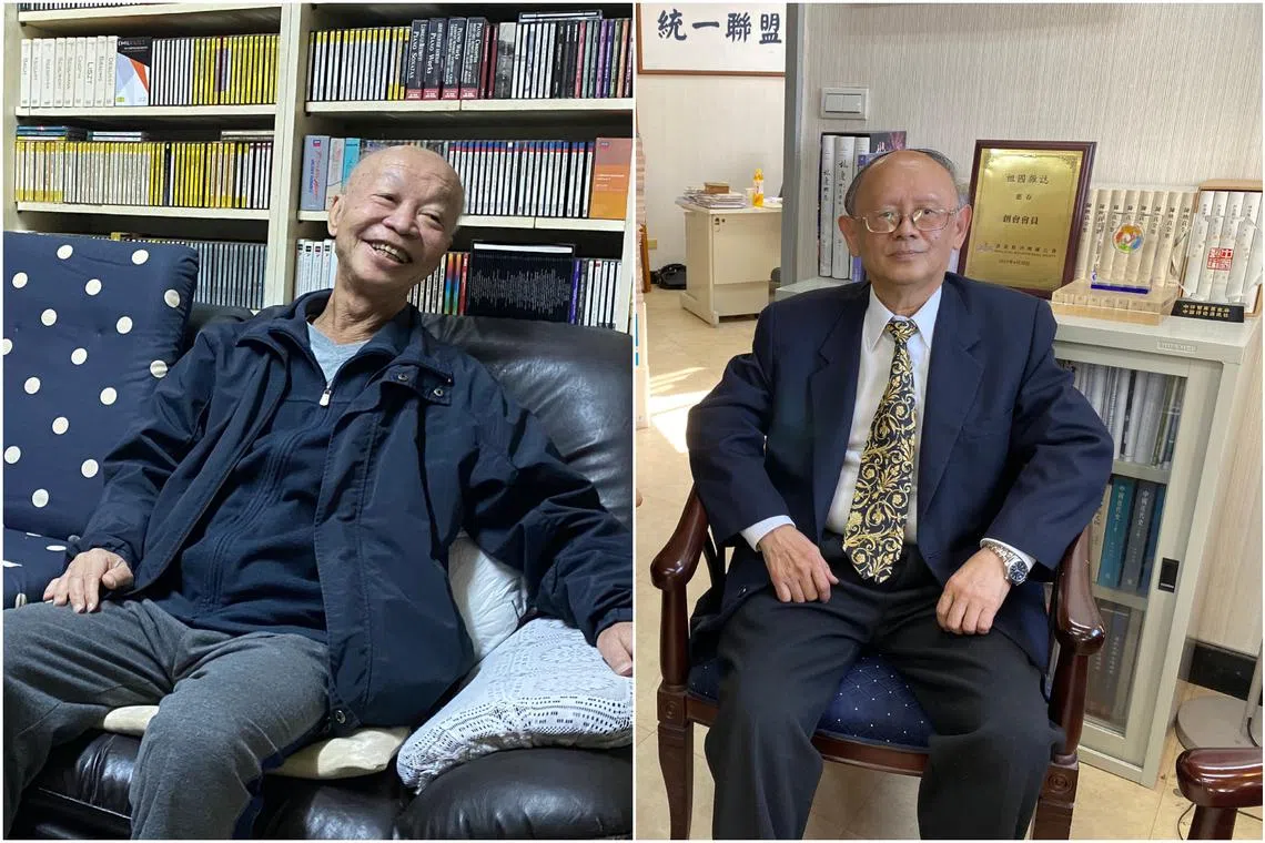 Dr Lu Cheng-hui (left) and Mr Chi Chia-lin (right) are part of a Taiwanese minority who support the self-ruled island’s unification with China.