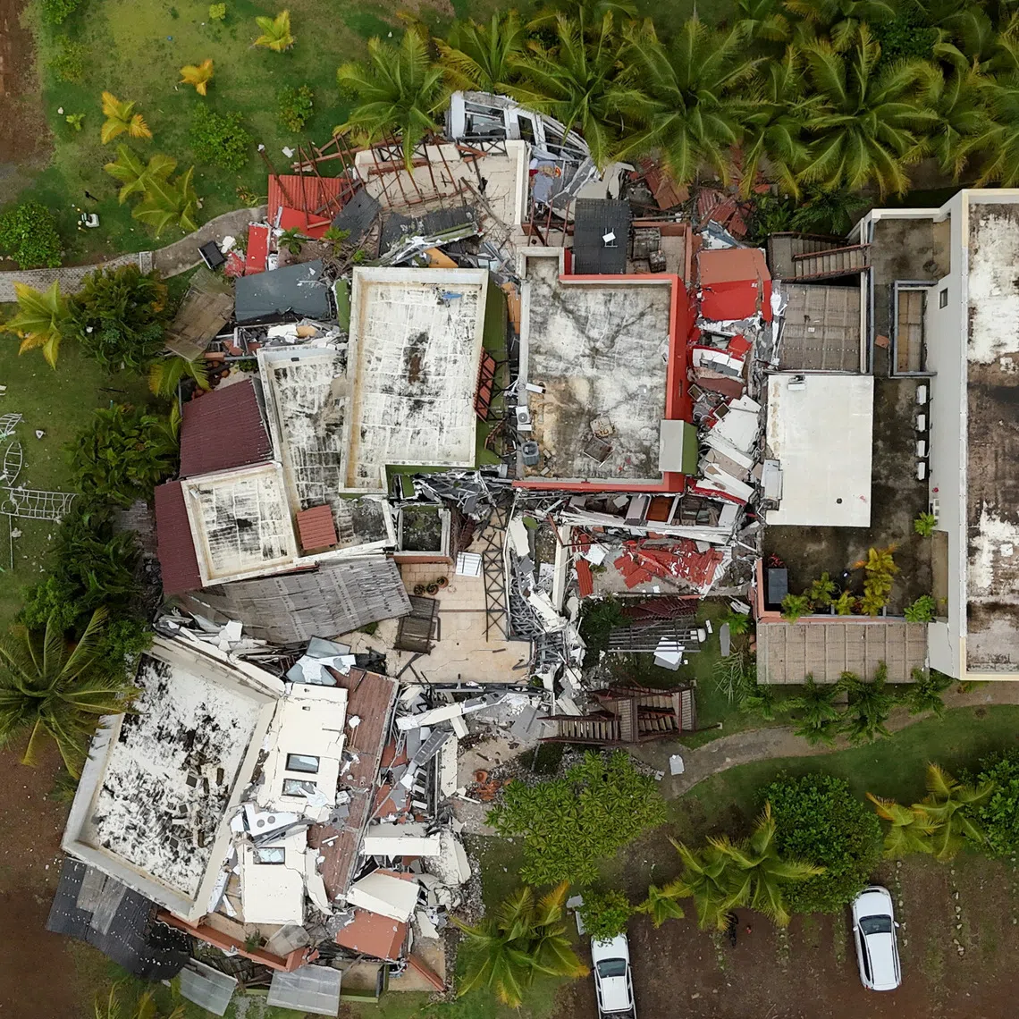 A hotel with sections collapsed following an earthquake that struck near Panama’s southern coast, on Oct 11.