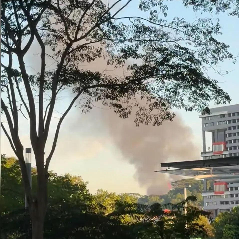 A large plume of smoke was seen from a distance.