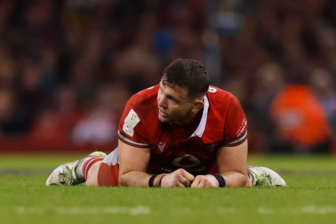 Rugby Union - Six Nations Championship - Wales v Italy - Principality Stadium, Cardiff, Wales, Britain - March 16, 2024 Wales' Elliot Dee reacts Action Images via Reuters/Andrew Couldridge