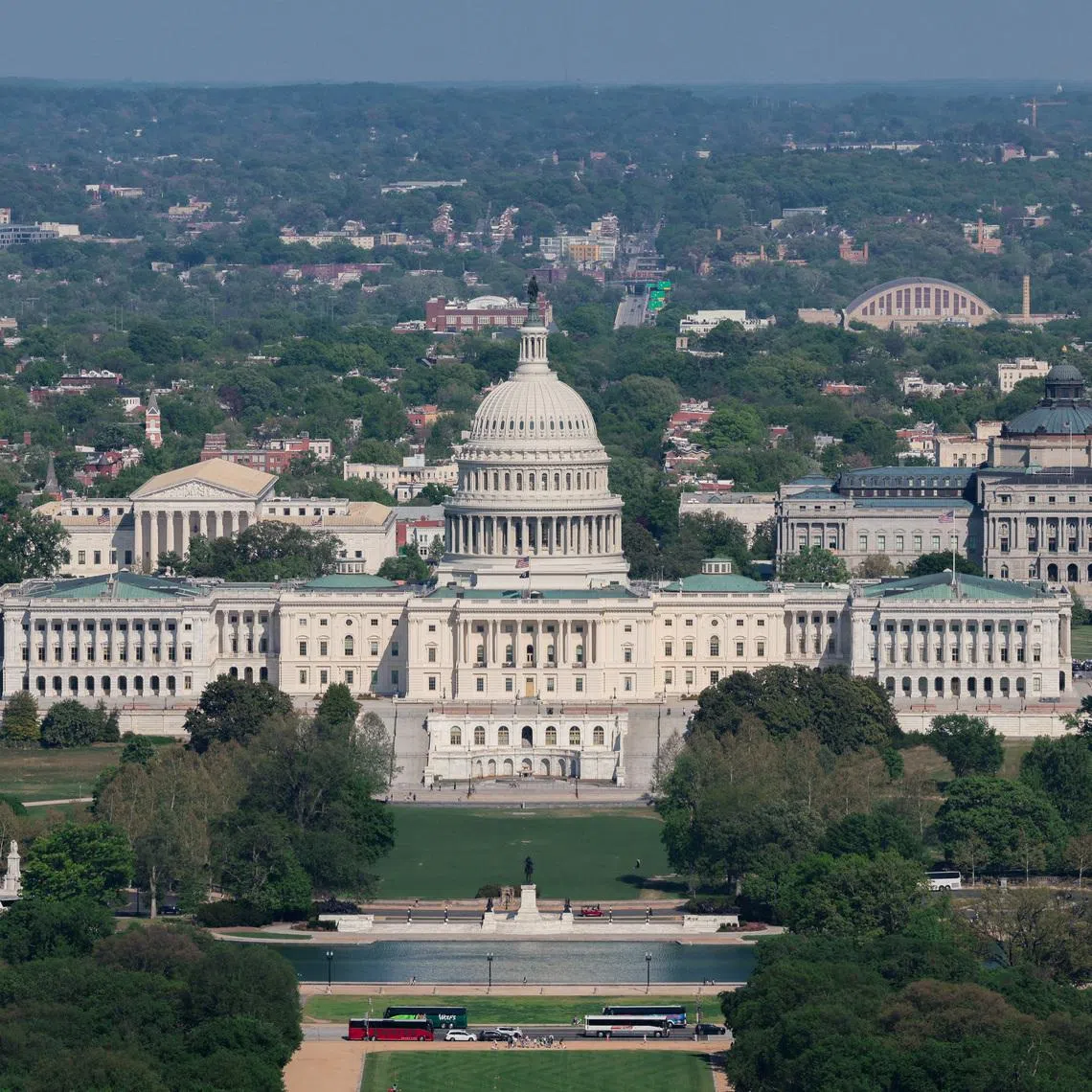 The US Capitol Building and Library of Congress in Washington, DC, on April 16.