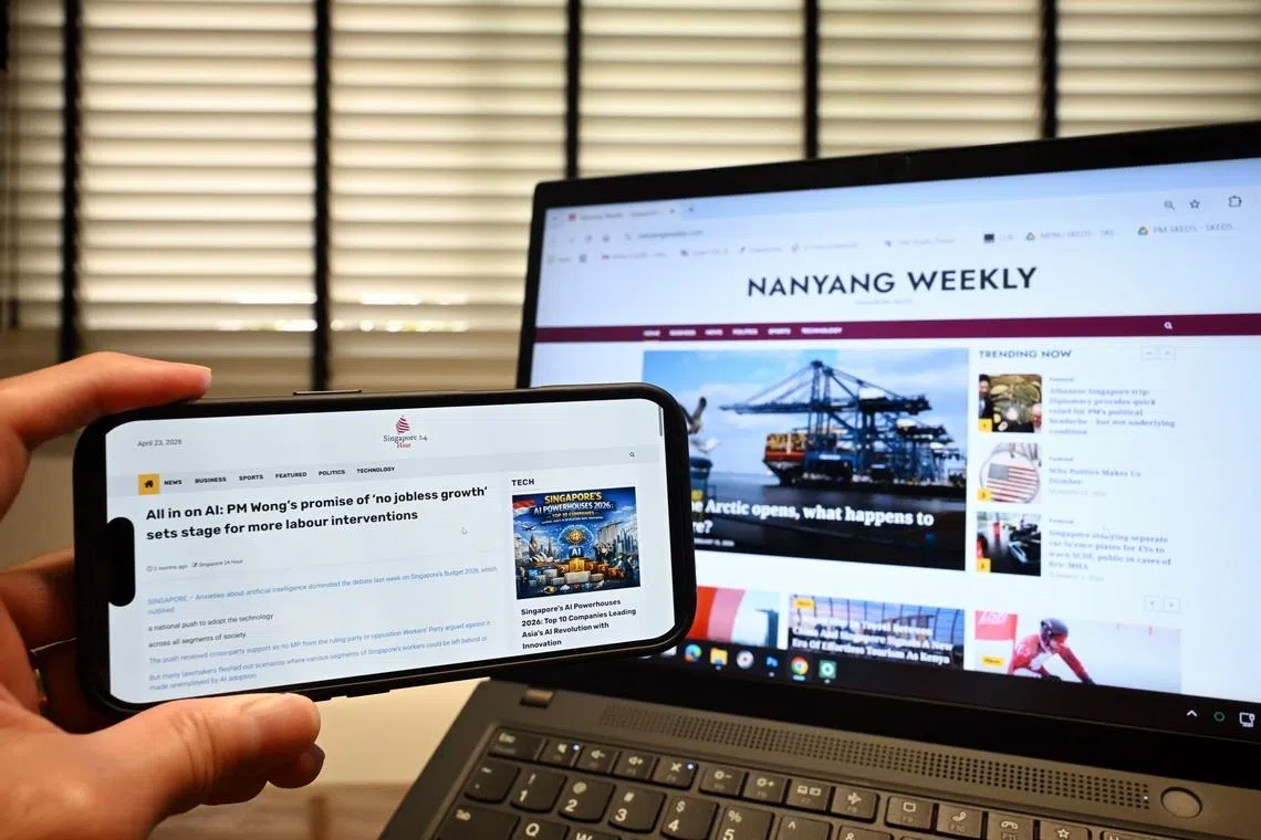 Singapore blocks 6 websites flagged for potential use in hostile information campaigns