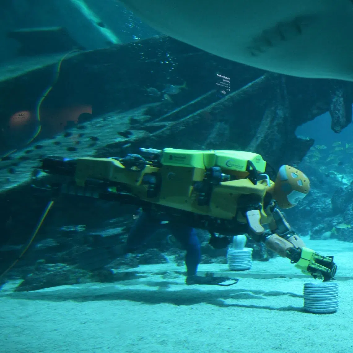 Developed by Stanford Robotics Lab, OceanOneK uses haptic feedback to allow human operators on the surface to “feel” underwater, enabling delicate artifact retrieval and inspection of shipwrecks.