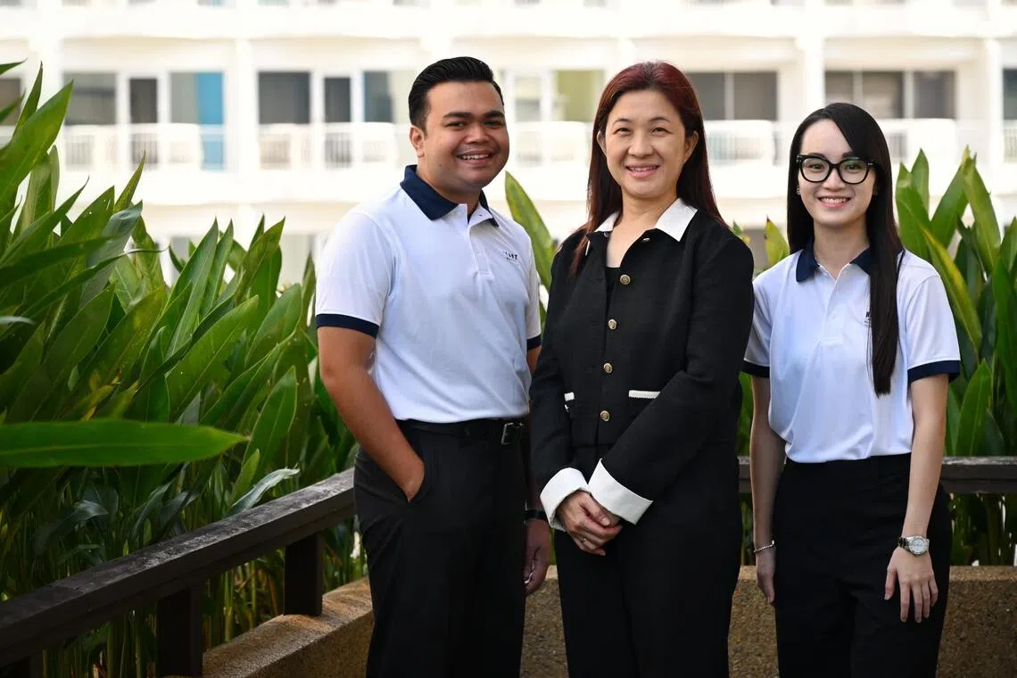 Dr Diong Siew Maan (centre) with HEART volunteers Imran Rashid Fazal (left) and Soh Yi Han at an inaugural professional community forum, Human Behaviour in Crises: Reactions, Response, Resilience, at Furama Riverfront Hotel.