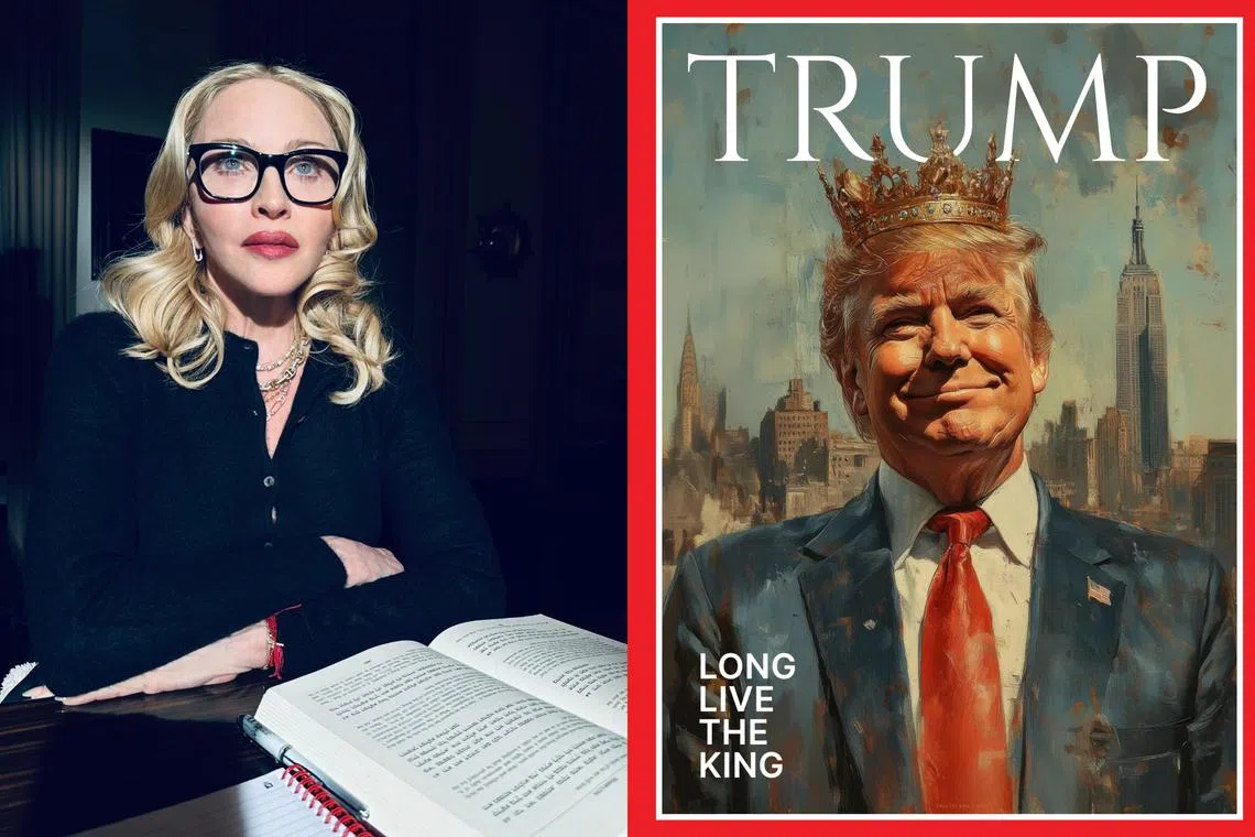 Pop superstar Madonna criticised US President Donald Trump in a post on social media site X after he declared himself "the King".