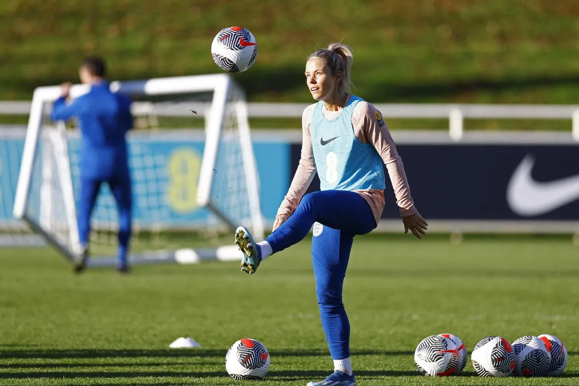 FILE PHOTO: Soccer Football - UEFA Women's Nations League - England Training - St George's Park, Burton upon Trent, Britain - November 28, 2023 England's Rachel Daly during training Action Images via Reuters/Peter Cziborra/File Photo