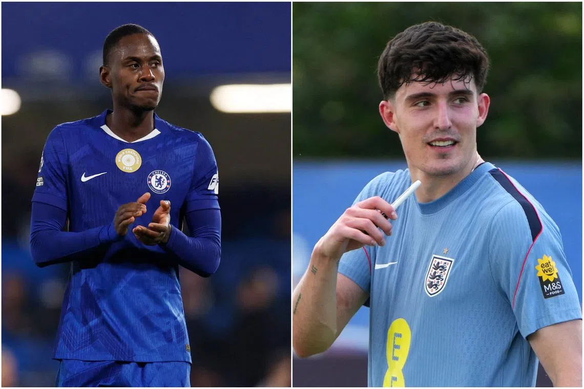Newcastle's Tino Livramento (right), who suffered a calf injury in training, will be replaced by Chelsea defender Trevoh Chalobah at the World Cup.
