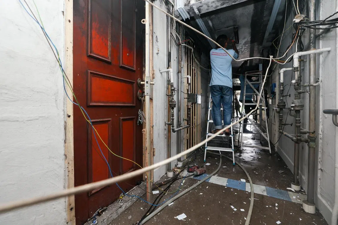The fire affected a 10-floor unit at Block 4 Marsiling Road. 