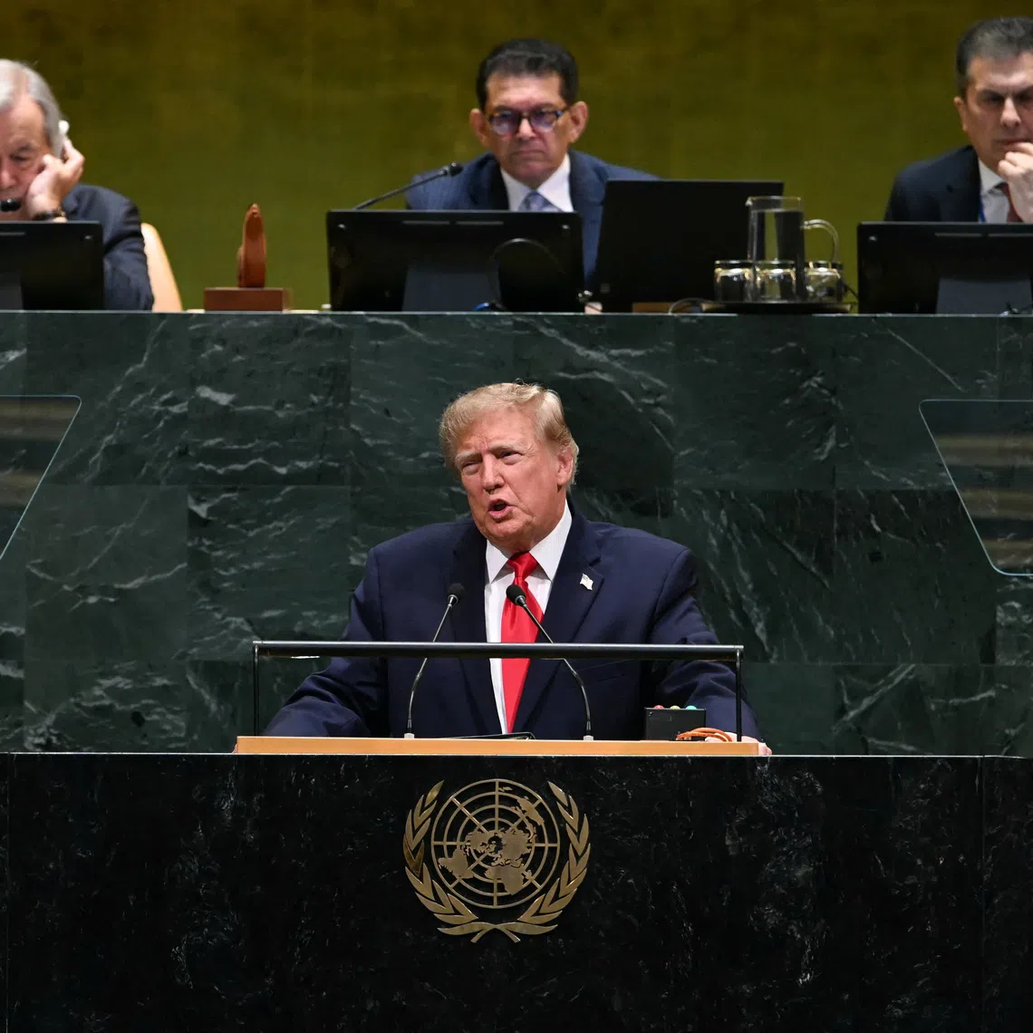 FILE PHOTO: US President Donald Trump speaks during the 81st United Nations General Assembly at the United Nations Headquarters in New York City, US, September 22, 2026. BRENDAN SMIALOWSKI/Pool via REUTERS/File Photo