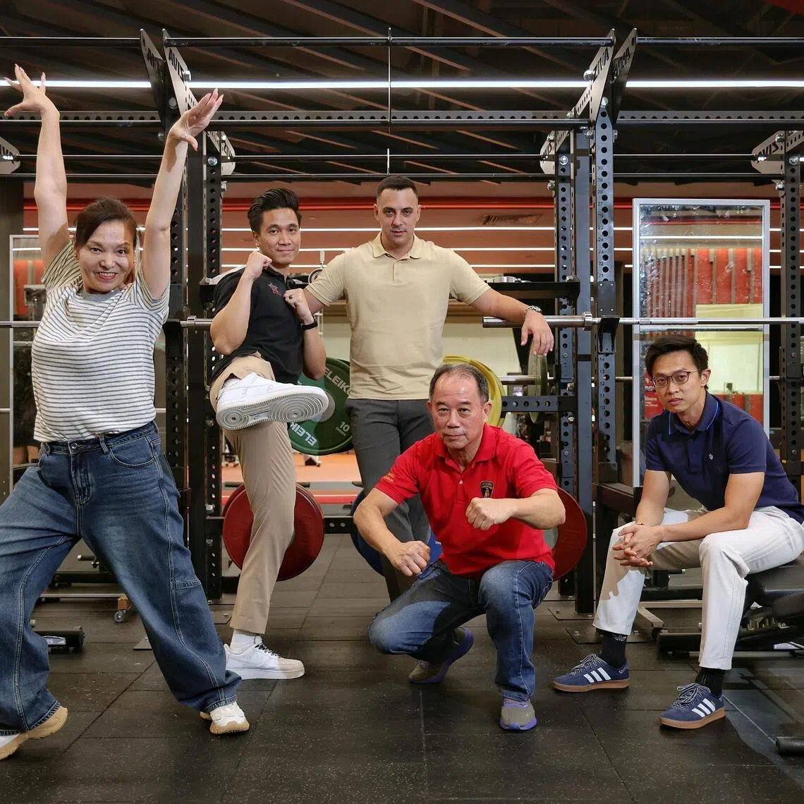 (From left) Zhang Zhen (gymnastics), Joel Lye (kickboxing), Lazar Rasic (basketball), Ng Boon Hock (wushu) and Gavin Lee (football) are among the eight nominees for the Coach of the Year award at this year's Singapore Sports Awards.