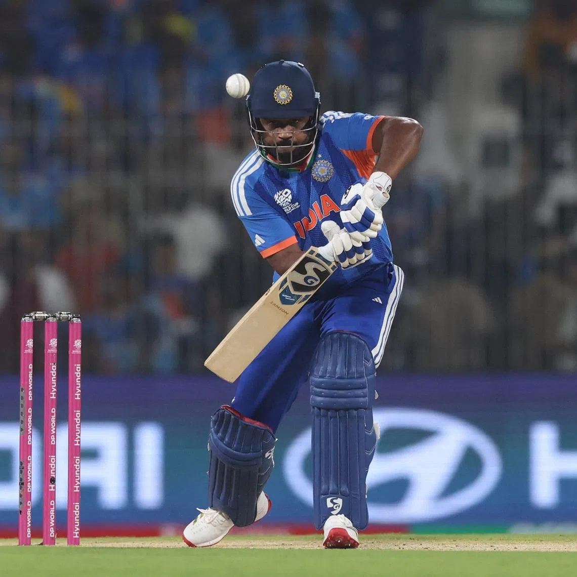 Cricket - ICC Men's T20 World Cup 2026 - Super 8 - India v Zimbabwe - MA Chidambaram Stadium, Chennai, India - February 26, 2026 India's Sanju Samson in action REUTERS/Priyanshu Singh