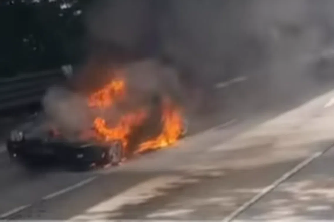 The fire was extinguished with two compressed air foam backpacks and a hose reel.