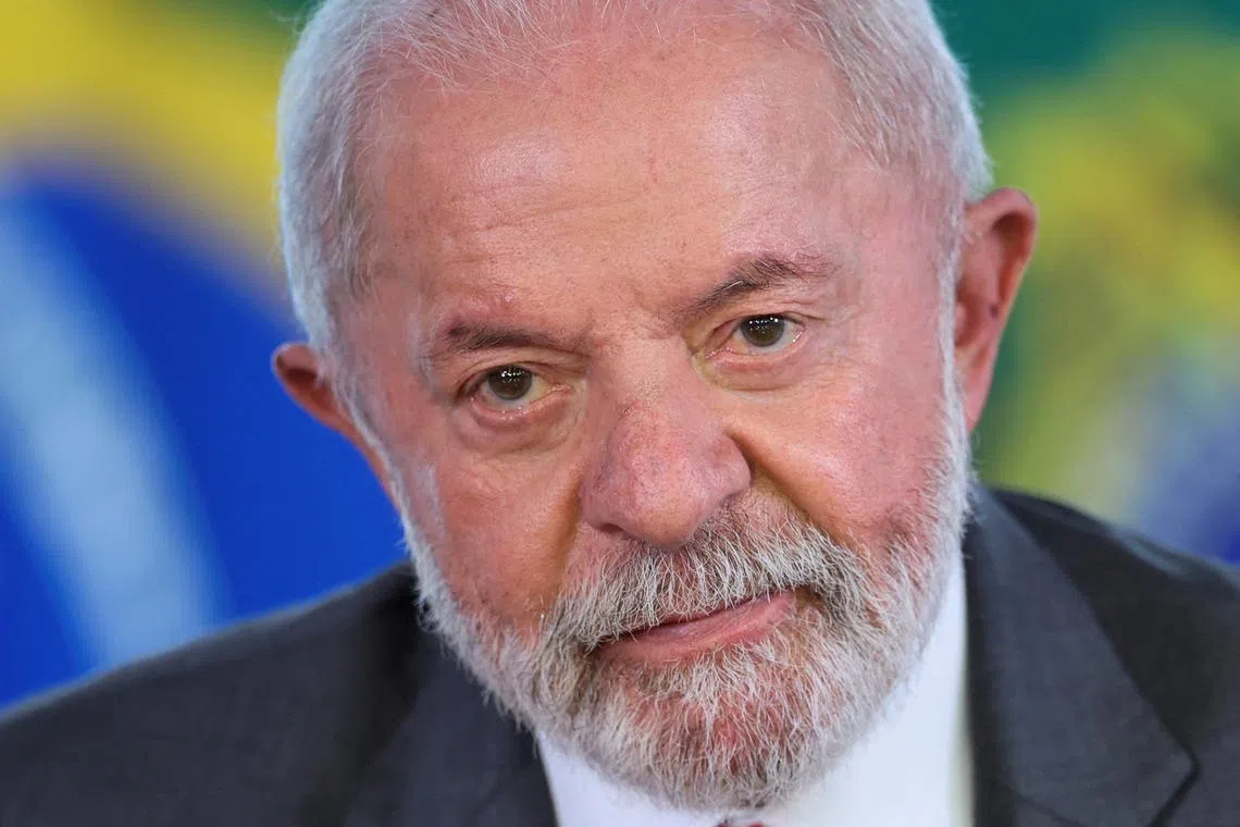 FILE PHOTO: Brazil's President Luiz Inacio Lula da Silva looks on during a ceremony at the Planalto Palace, in Brasilia, Brazil, July 30, 2025. REUTERS/Adriano Machado/File Photo
