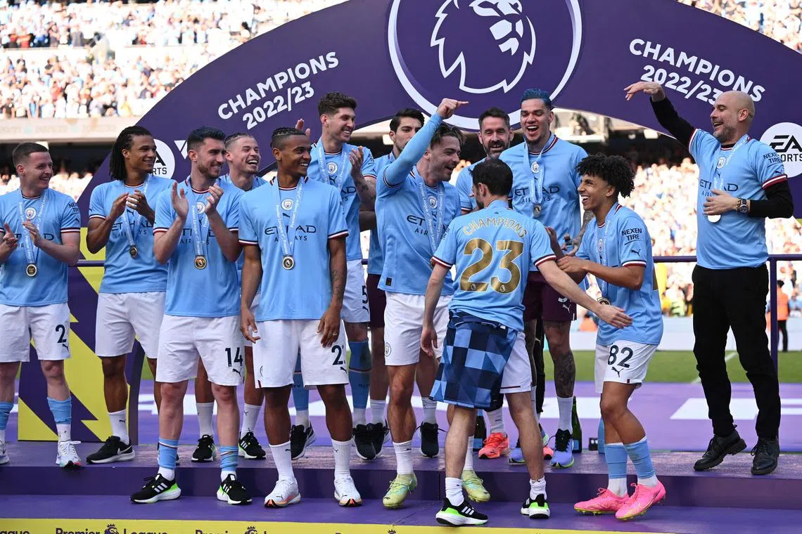 City completed the first leg of a potential treble last week by winning the Premier League title.