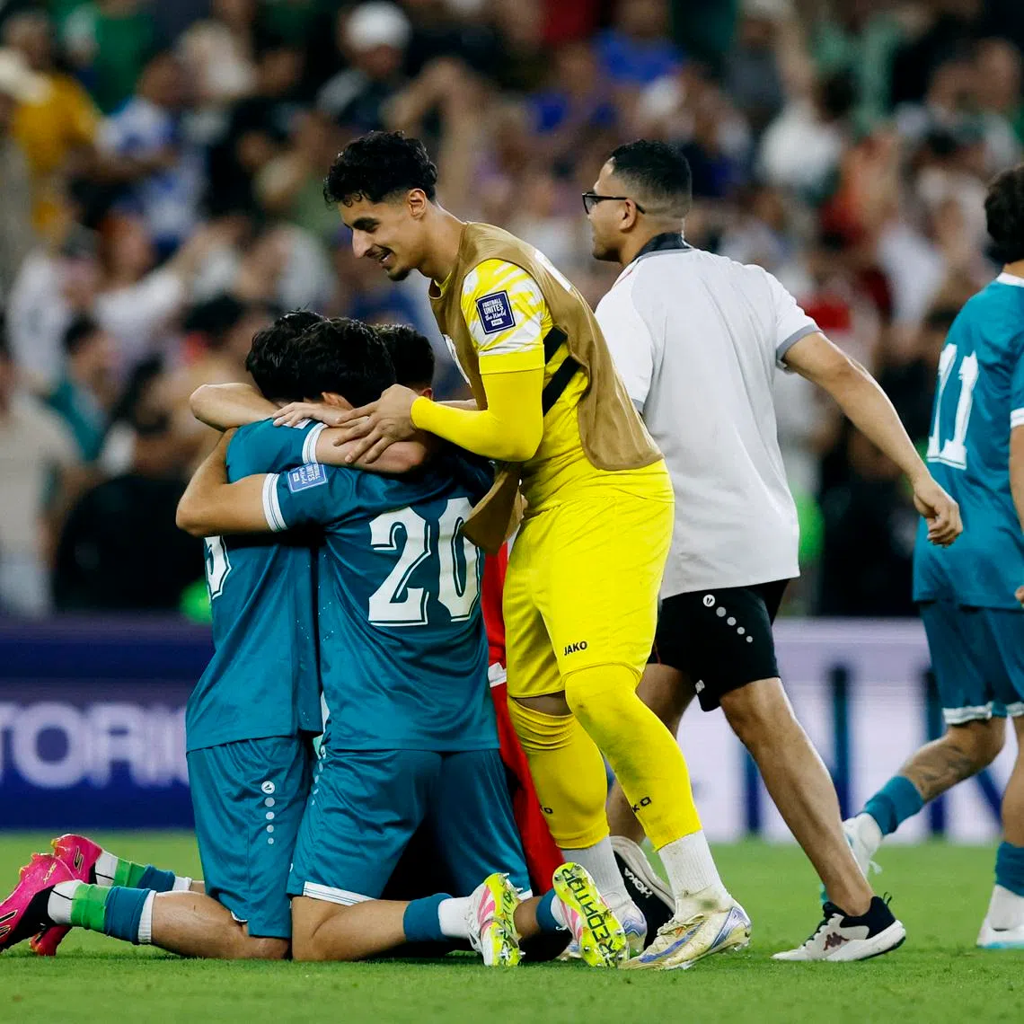 Soccer Football - FIFA World Cup - Inter-Confederation Playoffs - Final - Iraq v Bolivia - Estadio Monterrey, Monterrey, Mexico - March 31, 2026 Iraq players celebrate after qualifying for FIFA World Cup REUTERS/Daniel Becerril