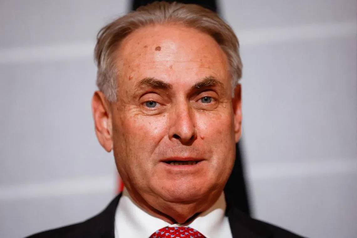 FILE PHOTO: Australia's Trade Minister Don Farrell attends a press conference following a meeting with Chinese Commerce Minister Wang Wentao, in Beijing, China May 12, 2023. REUTERS/Florence Lo/Pool/File Photo