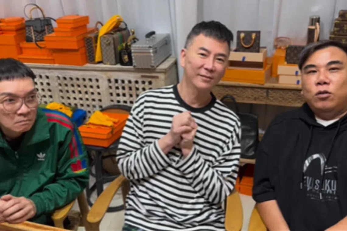 Celebrity hairstylist and live-streamer Addy Lee (centre) shared a video on Tuesday to say he is recovering at home.