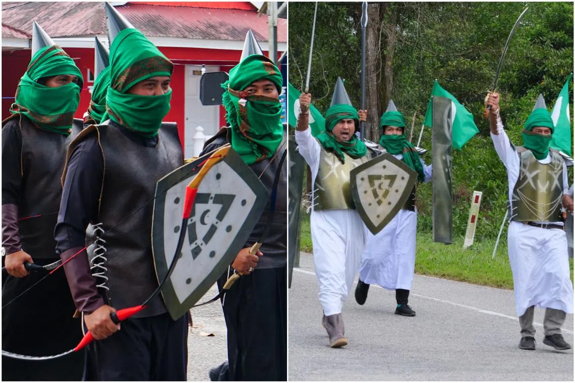 Terengganu PAS Youth members were seen on social media pictures clad in mediaeval Islamic war costumes and armed with fake weapons.
