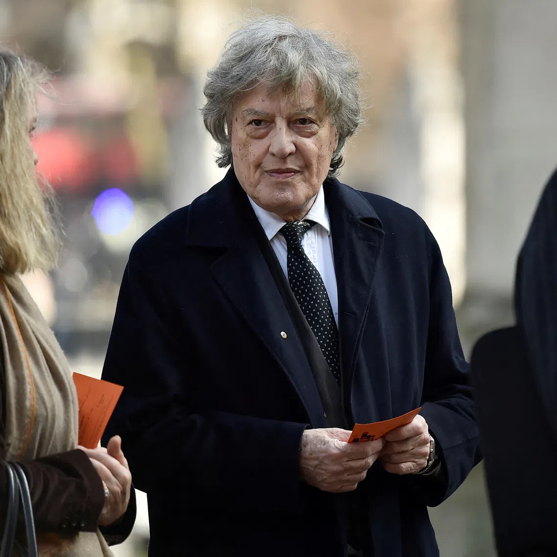 FILE PHOTO: Playright Tom Stoppard arrives for a Service of Thanksgiving for the life and work of Lord Snowdon at Westminster Abbey in London, Britain April 7, 2017. REUTERS/Hannah McKay/File Photo