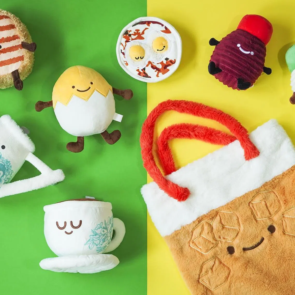 The Kopi & Toast plush toy collection is inspired by traditional coffee shop breakfast items. 