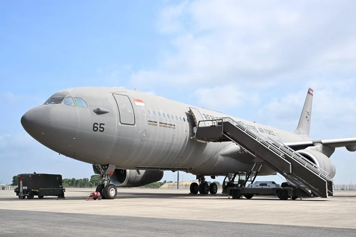 The multi-role tanker transport aircraft that was used for the two repatriation flights from Riyadh and Jeddah.