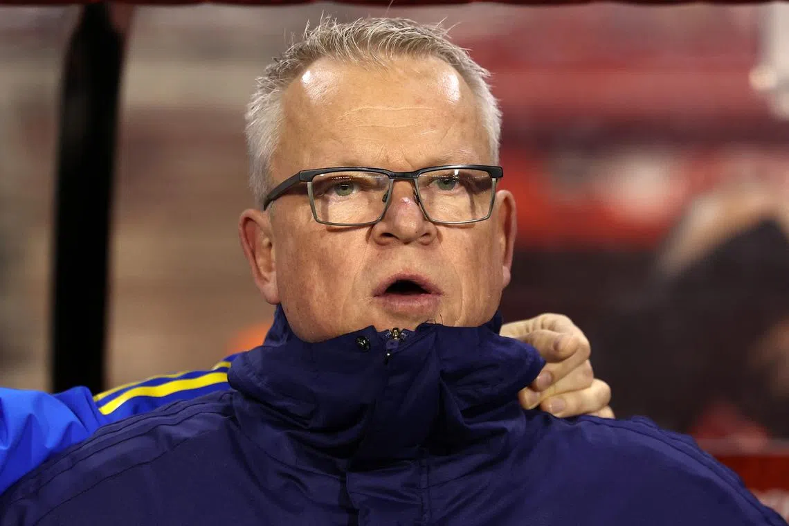 FILE PHOTO: Soccer Football - Euro 2024 Qualifier - Group F - Belgium v Sweden - King Baudouin Stadium, Brussels, Belgium - October 16, 2023 Sweden coach Janne Andersson before the match REUTERS/Yves Herman/File Photo