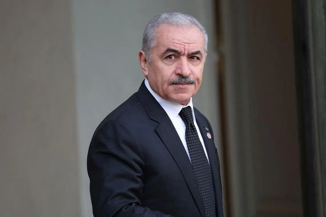 FILE PHOTO: Palestinian Authority Prime Minister Mohammad Shtayyeh arrives to attend an international humanitarian conference for the people of Gaza at the Elysee Palace in Paris, France, November 9, 2023. REUTERS/Claudia Greco/File Photo