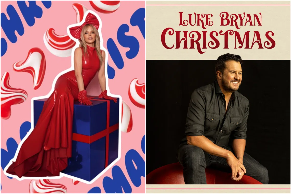 Kylie Minogue: Kylie Christmas (Fully Wrapped) (left) and Luke Bryan: Luke Bryan Christmas.
