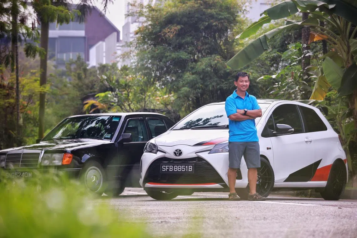 ST20230721_202378061011/epmycar28/Edric Pan/Jason Quah

Teo Chiang Chai and his Toyota GRMN Yaris (white) pictured on July 21, 2023. For Me & My Car