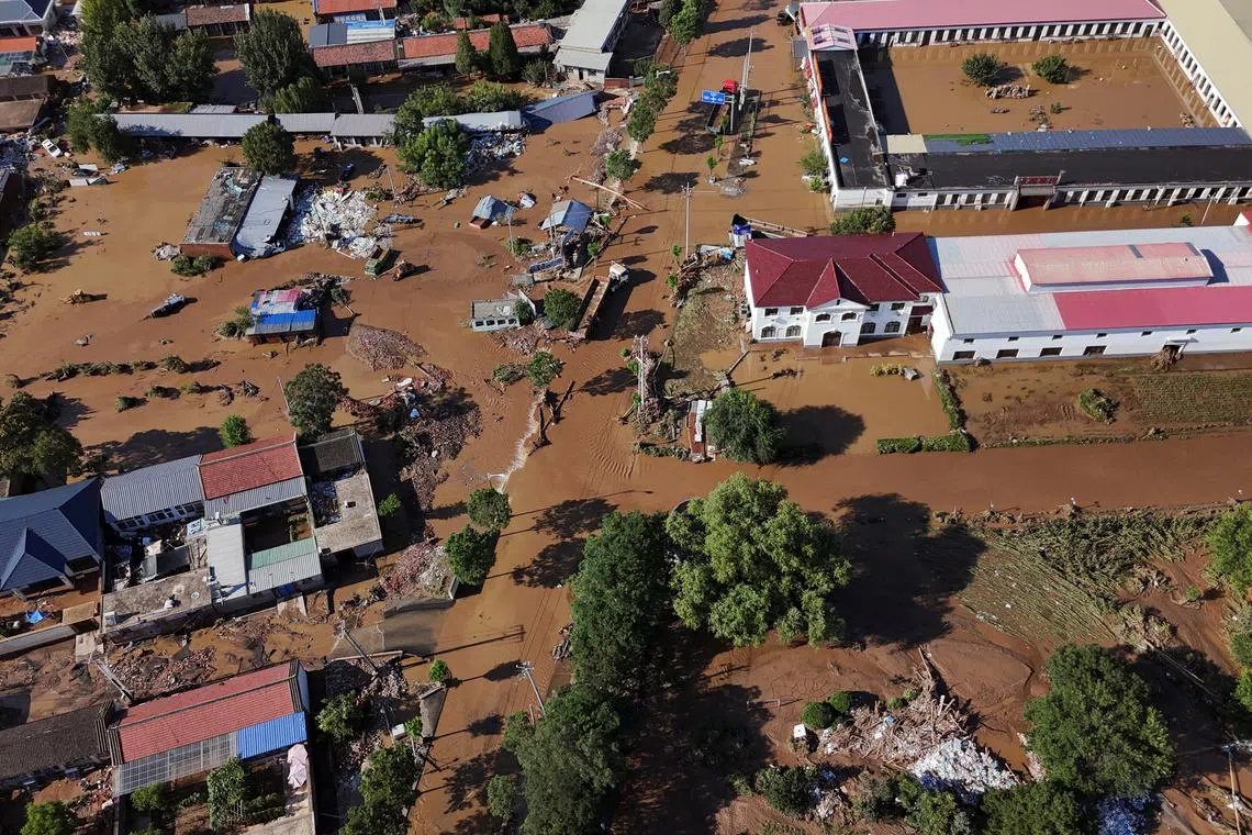 Downpours heavier than usual have battered parts of China in extreme weather since July. 