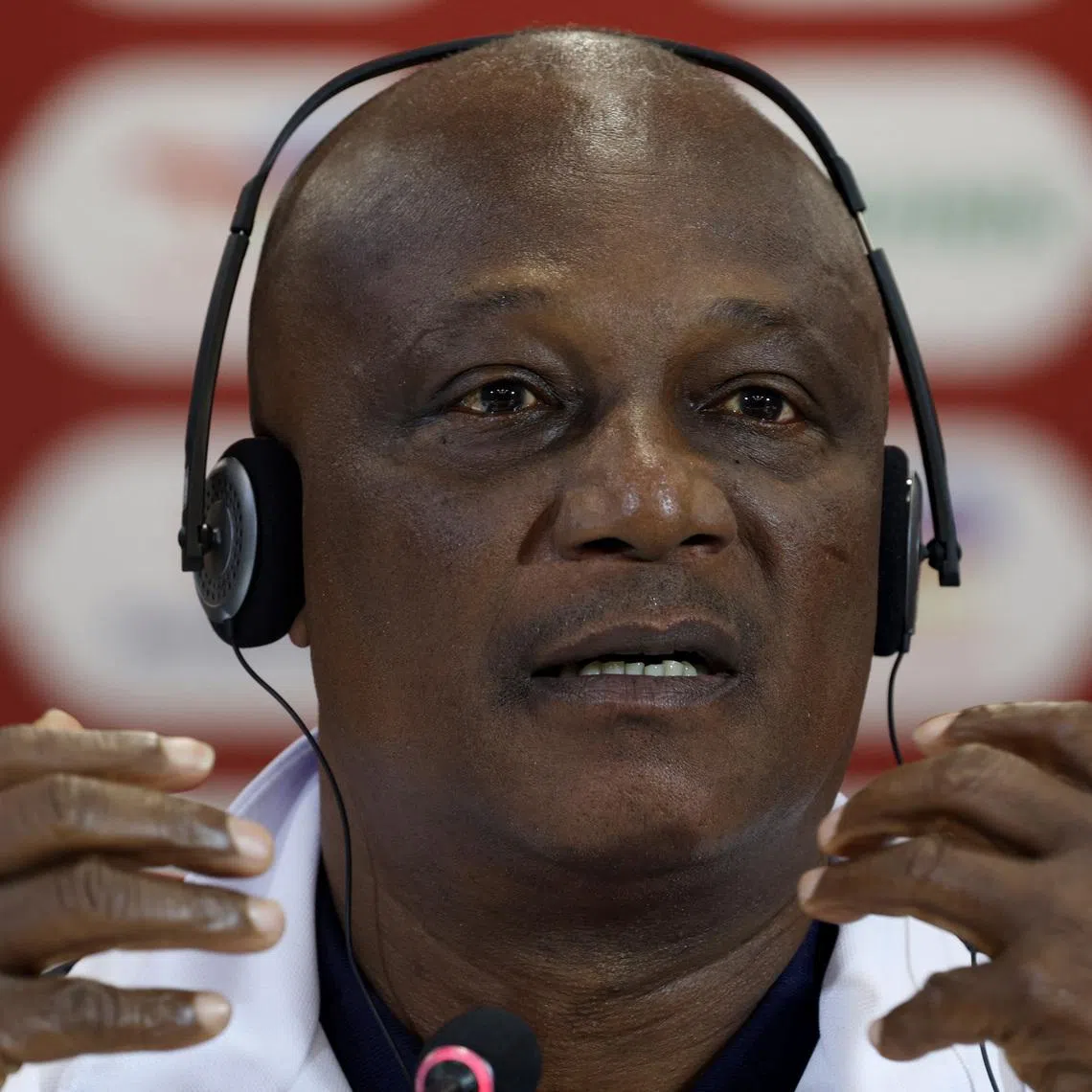 Soccer Football - CAF Africa Cup of Nations - Morocco 2025 - Sudan Press Conference - Tangier Grand Stadium, Tangier, Morocco - January 2, 2026 Sudan coach James Kwesi Appiah during the press conference REUTERS/Amr Abdallah Dalsh