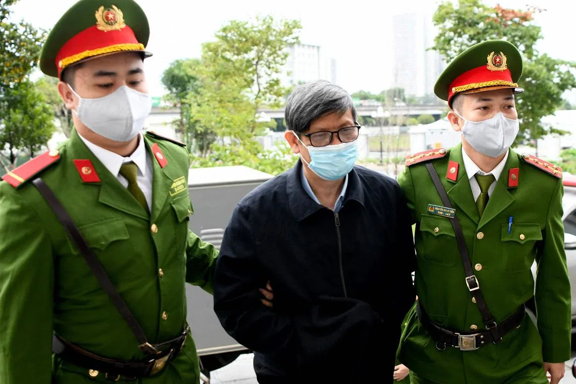 Former Health Minister Nguyen Thanh Long was sentenced to 18 years in prison for taking bribes worth US$2.25 million (S$3 million).