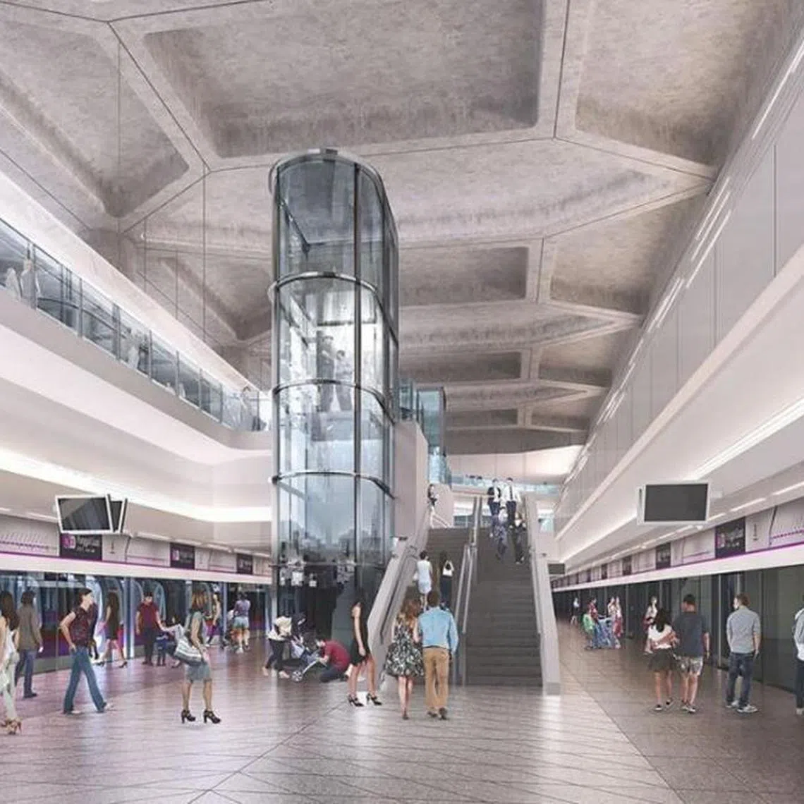 An artist's impression of the future Punggol Coast station on the North-East Line.