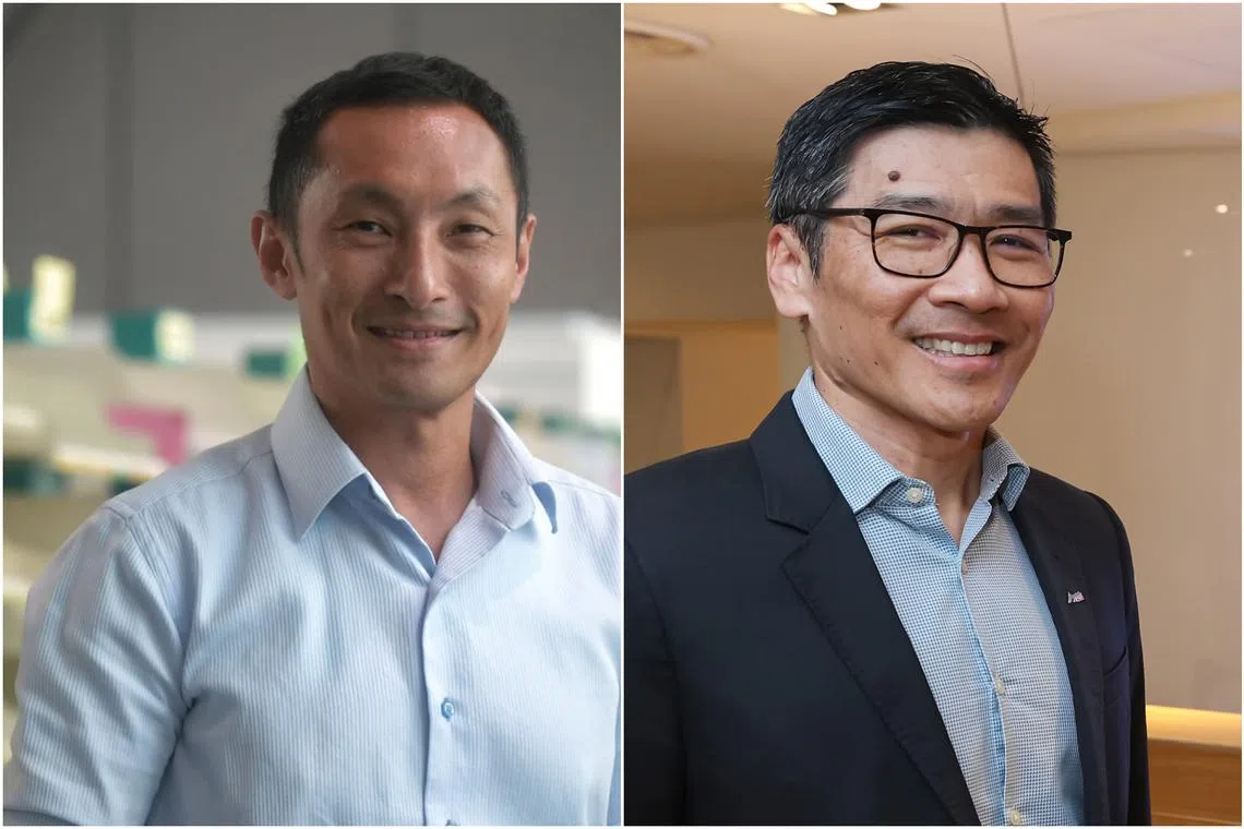 Singpost's former CEO Vincent Phang (left) and CFO Vincent Yik said they will vigorously contest the termination of their employment.