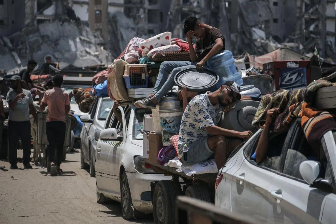 More Palestinians stream out of areas threatened by new evacuation orders from Israel telling people to clear the area.