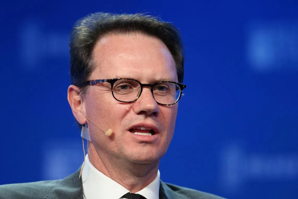 FILE PHOTO: Peter Rice, Chairman and CEO, Fox Networks Group, speaks during the Milken Institute Global Conference in Beverly Hills, California, U.S., May 3, 2017. REUTERS/Lucy Nicholson/File Photo
